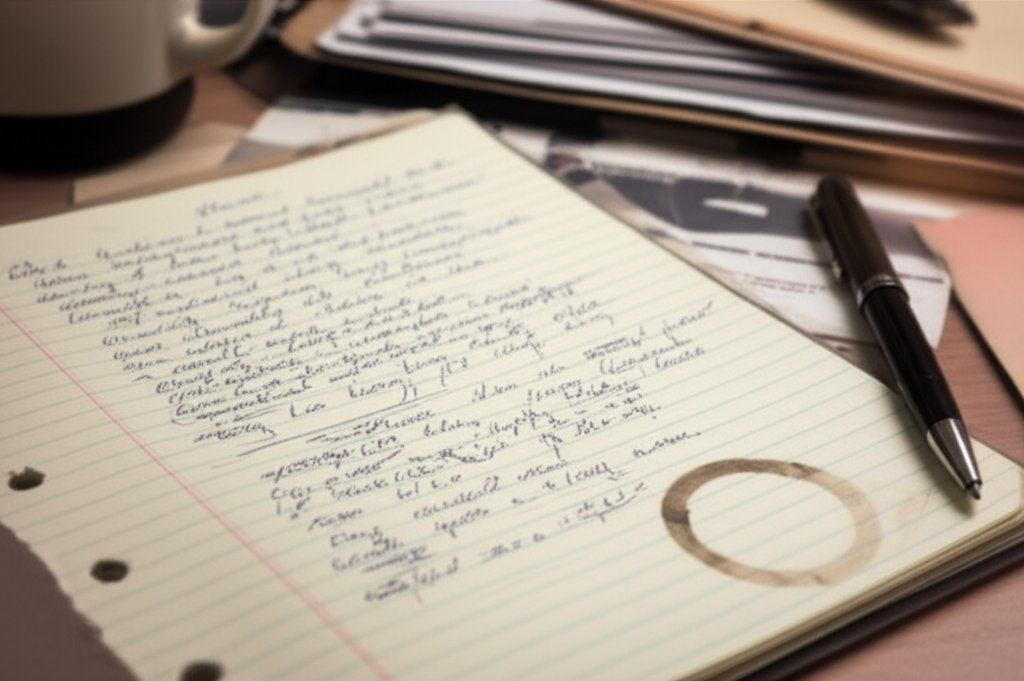 Investigation field notes and evidence