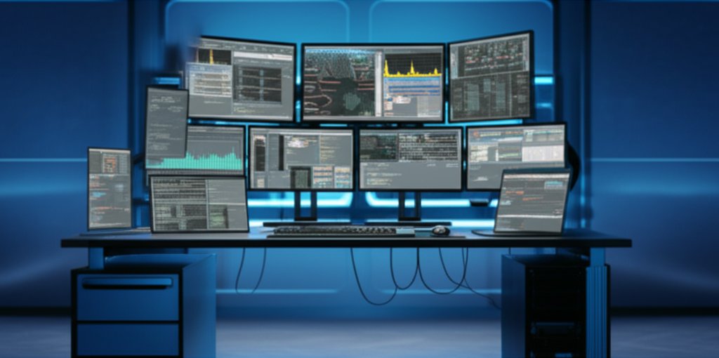 Forensics laboratory with UV light analysis