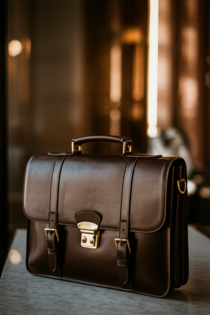 Premium leather briefcase