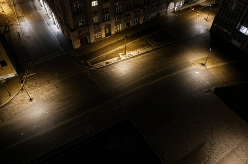 City nightscape surveillance view